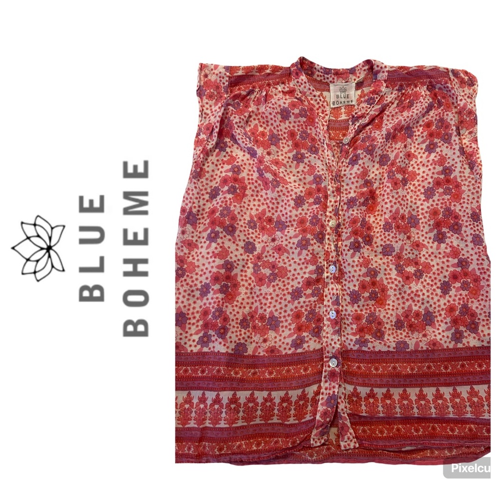 Blue Boheme Floral Blouse